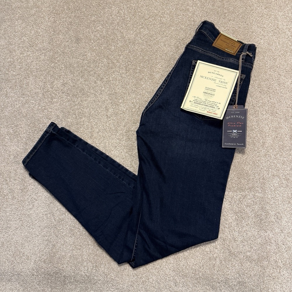 NWT McKenzie Tribe Jeans Men's 34x34 Dungarees Range Worn Saddle Cashmere Touch